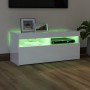 Mueble de TV con luces LED blanco brillante 90x35x40 cm