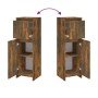 Armario de baño madera contrachapada roble ahumado 30x30x95 cm