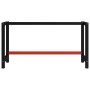 Banco de trabajo estructura metal negro y rojo 150x57x79 cm