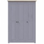 Armario 3 puertas madera pino Panamá Range gris 118x50x171,5cm