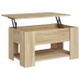 Mesa de centro madera de ingeniería roble Sonoma 79x49x41 cm