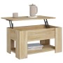 Mesa de centro madera de ingeniería roble Sonoma 79x49x41 cm