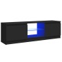 Mueble para TV con luces LED negro 120x30x35,5 cm