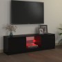 Mueble para TV con luces LED negro 120x30x35,5 cm