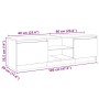 Mueble para TV con luces LED negro 120x30x35,5 cm