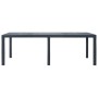 Mesa de jardín de plástico aspecto ratán gris 220x90x72 cm