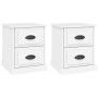 Mesitas de noche 2 uds madera contrachapada blanco 39x39x47,5cm