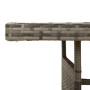 Mesa de jardín ratán PE y acacia maciza gris 160x70x72 cm