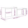 Mueble de TV madera contrachapada blanco brillo 146,5x35x50 cm