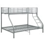 Estructura de litera de metal gris 140x200 cm/90x200 cm