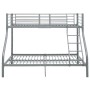 Estructura de litera de metal gris 140x200 cm/90x200 cm
