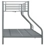 Estructura de litera de metal gris 140x200 cm/90x200 cm