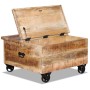 Mesa de centro de madera de mango rugosa 70x70x40 cm