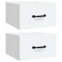 Mesitas de noche de pared 2 uds blanco 35x35x20 cm