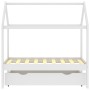 Estructura de cama infantil y cajón madera pino blanca 70x140cm