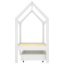 Estructura de cama infantil y cajón madera pino blanca 70x140cm