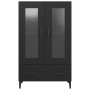 Aparador de madera de ingeniería negro 70x31x115 cm