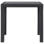 Mesa de jardín de plástico aspecto ratán marrón 79x79x72 cm