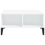 Mesa de centro madera contrachapada blanca 60x60x30 cm