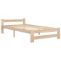 Estructura de cama sin colchón madera maciza de pino 100x200 cm
