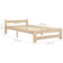 Estructura de cama sin colchón madera maciza de pino 100x200 cm