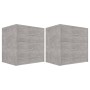 Mesitas de noche 2 uds madera contrachapada hormigón 40x30x40cm