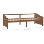Sofá cama de 3 plazas sin colchón marrón miel 90x200 cm