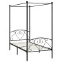 Estructura cama con dosel sin colchón metal negro 120x200 cm