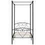 Estructura cama con dosel sin colchón metal negro 120x200 cm