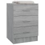 Mesitas de noche 2 uds madera gris Sonoma 38x35x56 cm