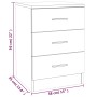 Mesitas de noche 2 uds madera gris Sonoma 38x35x56 cm