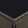 Mesa de comedor de jardín ratán sintético y vidrio marrón