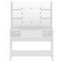 Tocador de maquillaje con luces LED MDF blanco 100x40x135 cm