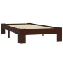 Estructura cama sin colchón madera pino marrón oscuro 90x200 cm