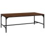 Mesa de centro madera contrachapada marrón roble 100x50x35 cm