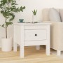 Mesa auxiliar 2 uds de madera maciza de pino blanco 40x40x39 cm