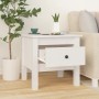 Mesa auxiliar 2 uds de madera maciza de pino blanco 40x40x39 cm