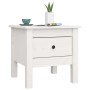 Mesa auxiliar 2 uds de madera maciza de pino blanco 40x40x39 cm