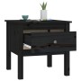 Mesa auxiliar 2 uds de madera maciza de pino negro 50x50x49 cm