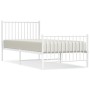 Estructura cama sin colchón con estribo metal blanco 90x200 cm