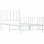 Estructura cama sin colchón con estribo metal blanco 90x200 cm