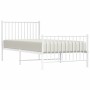 Estructura cama sin colchón con estribo metal blanco 90x200 cm
