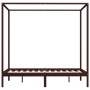 Cama con dosel sin colchón madera maciza marrón 120x200 cm