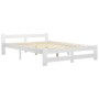 Estructura de cama sin colchón madera de pino blanco 160x200 cm
