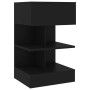 Mesita de noche madera contrachapada negro 40x35x65 cm