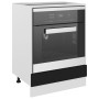 Armario de horno de madera contrachapada negro 60x46x81,5 cm