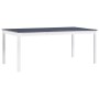 Mesa de comedor de madera de pino blanco y gris 180x90x73 cm