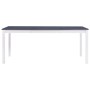 Mesa de comedor de madera de pino blanco y gris 180x90x73 cm