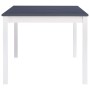 Mesa de comedor de madera de pino blanco y gris 180x90x73 cm