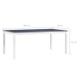 Mesa de comedor de madera de pino blanco y gris 180x90x73 cm